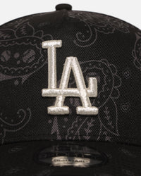 New Era Los Angeles Dodgers 'Tonal Paisley' 9FORTY A-Frame Snapback Black
