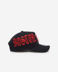 New Era Boston Red Sox 'Gothic Script' 9FORTY A-Frame Snapback Scarlet/Navy