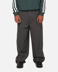Carre Heritage Pleated Pants Black Pinstripe
