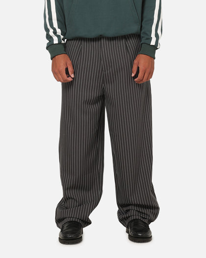Carre Heritage Pleated Pants Black Pinstripe