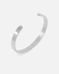 Saint Morta 6mm Adjustable Open Cuff Bracelet White Gold