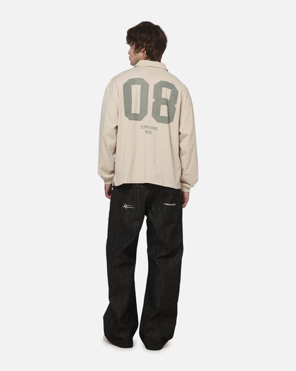 Mitchell & Ness Wallabies Rugby Long Sleeve Polo Ivory
