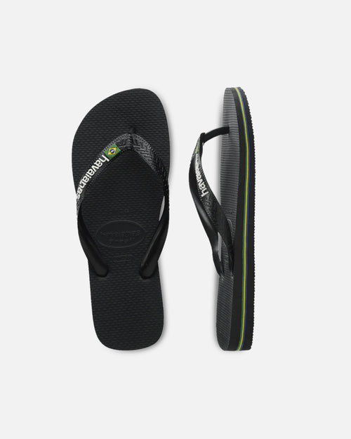 Havaianas Top Brazil Logo Thongs Black