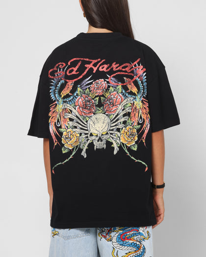 Ed Hardy Bloom T-Shirt Black