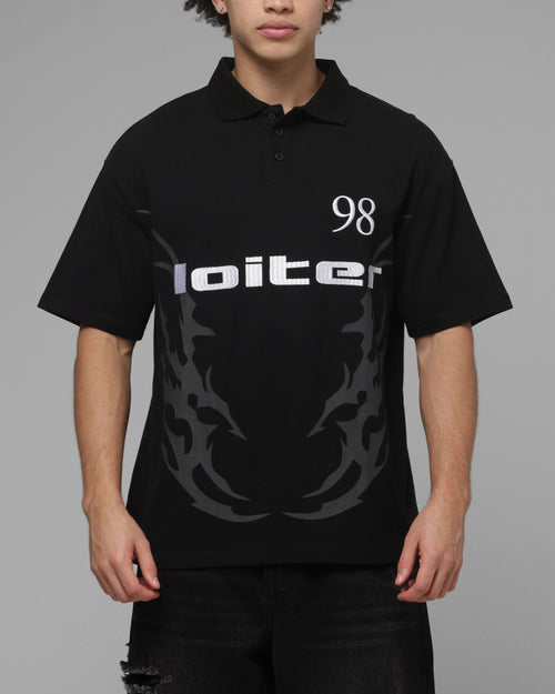 Loiter Cyber Polo T-Shirt Black