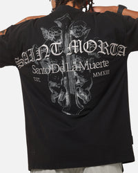 Saint Morta The Cross Boxy T-Shirt Black Acidwash