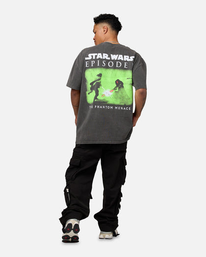 Star Wars Qui Gon Jinn Heavyweight T-Shirt Black Wash