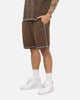 New Era Acid Wash Fleece Shorts Brown
