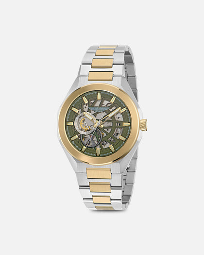 Aston Martin TKS Case Bertelli Green Dial Two-Tone Bracelet Watch Silver/Gold/Green
