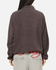 X-Large Stripe Polar Fleece Quarter Zip Fleece Mocha