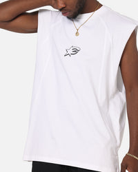 Carre Panelled Muscle T-Shirt White
