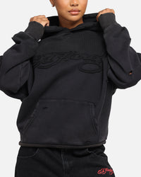 Ed Hardy Distressed Hoodie Washed Black