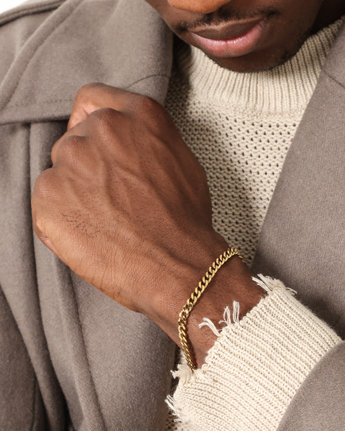 Saint Morta 5MM Cuban Bracelet Gold