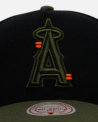 Mitchell & Ness Los Angeles Angels 'Olive Cargos' Pro Pinch Snapback Olive/Black
