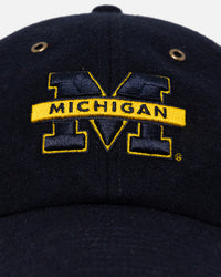 47 Brand Michigan Wolverines Wooly Clean Up Strapback Navy