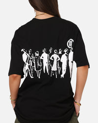 S Double People Stripe T-Shirt Black