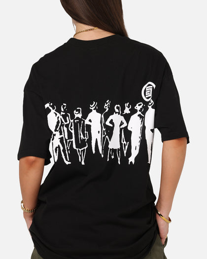 S Double People Stripe T-Shirt Black