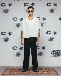 Carre Ripple Button Up Shirt Off White