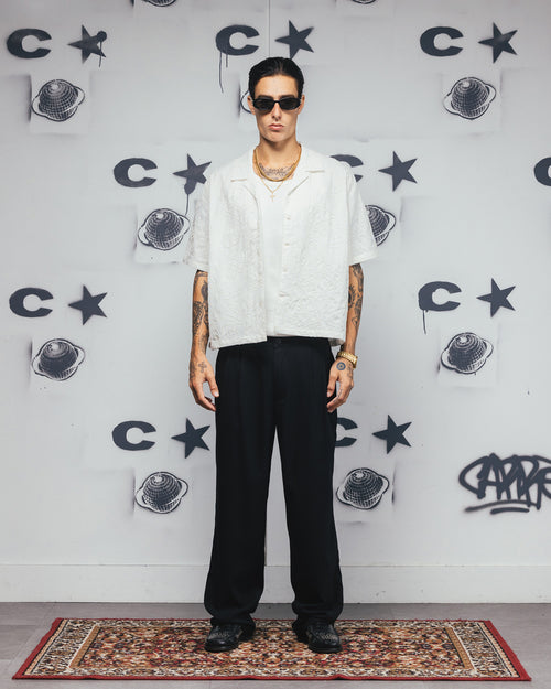 Carre Ripple Button Up Shirt Off White