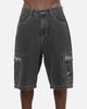 X-Large Eagle Baggy Cargo Denim Shorts Washed Black