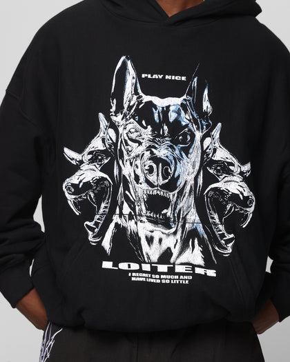 Loiter Chrome Dogs Vintage Hoodie Black