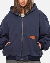 Carre Sherpa Lined Zip Hoodie Navy