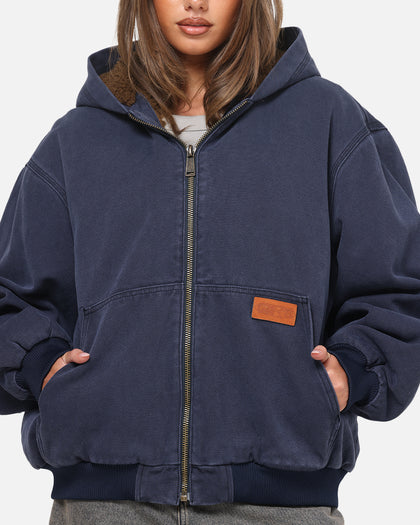 Carre Sherpa Lined Zip Hoodie Navy