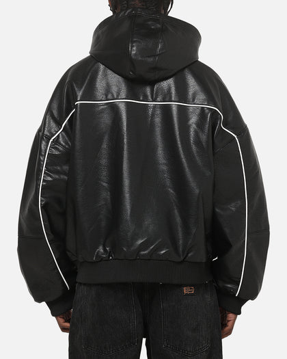 Carré Velocity Vegan Leather Bomber Jacket Black