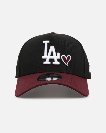New Era Los Angeles Dodgers 'Burgundy Hearts' 9FORTY A-Frame Snapback Black/Maroon