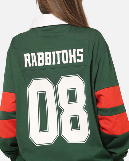 Bleacher Athletic South Sydney Rabbitohs NRL Legacy Rugby Polo Shirt Green