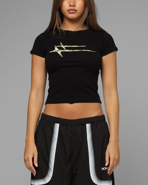 Loiter Women's Hybrid Baby T-Shirt Black