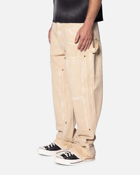 MNML Ultra Baggy Workwear Denim Pants Tan