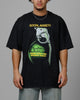 Loiter Live Laugh Love Drop T-Shirt Black Acidwash