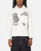 Ed Hardy Euro Button Up Shirt White Pinstripe