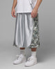 Loiter Impact Satin Shorts Grey Distressed Camo