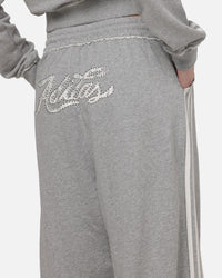 Adidas Women's Graphic Loose Sweat Pants Medium Grey Heather