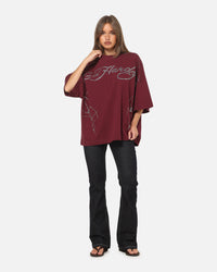 Ed Hardy Cyber Rhinestone T-Shirt Plum