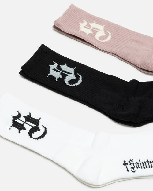 Saint Morta Scripted Crew Socks 3 Pack Multi