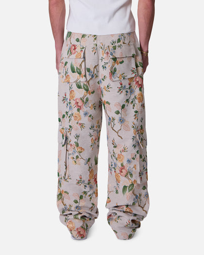 MNML Jacquard Rose Cargo Pants Gold