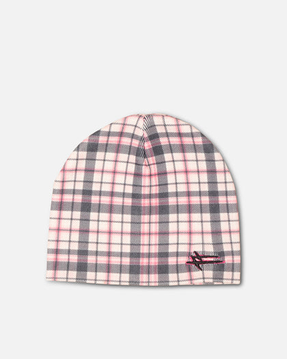Loiter Ribbed Skully Pink Plaid