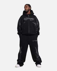 Ed Hardy Cyber Rhinestone Track Pants Black