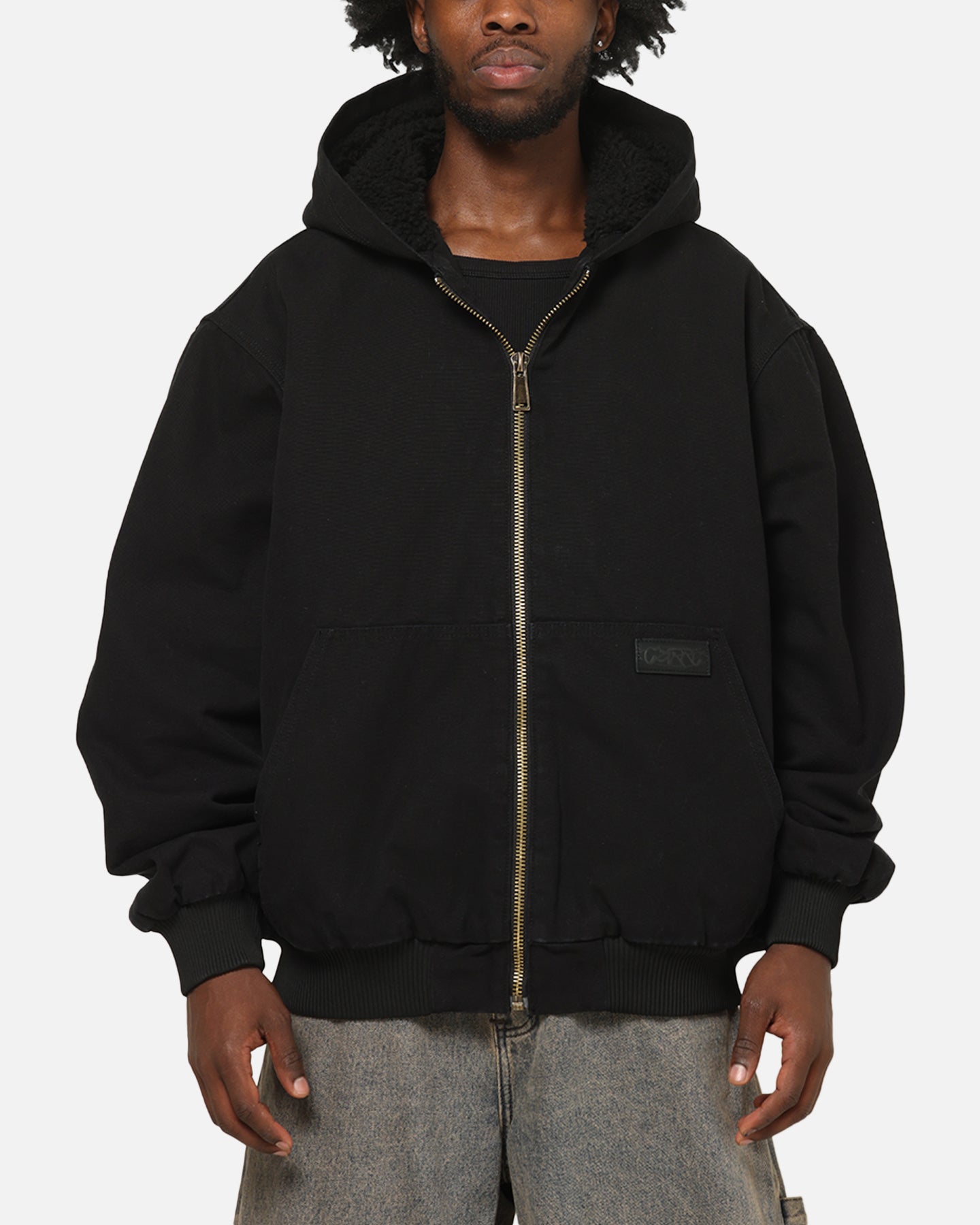 Carre Sherpa Lined Zip Hoodie Black | Culture Kings NZ