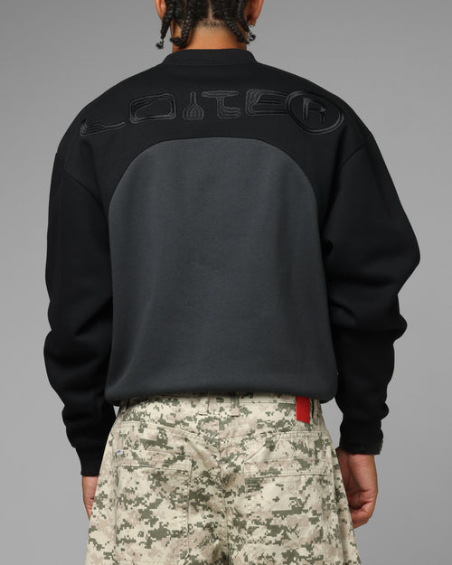 Loiter 4K Panel Crewneck Black
