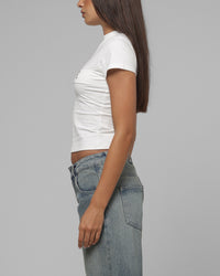 Loiter Women's In Distress Baby T-Shirt Off White
