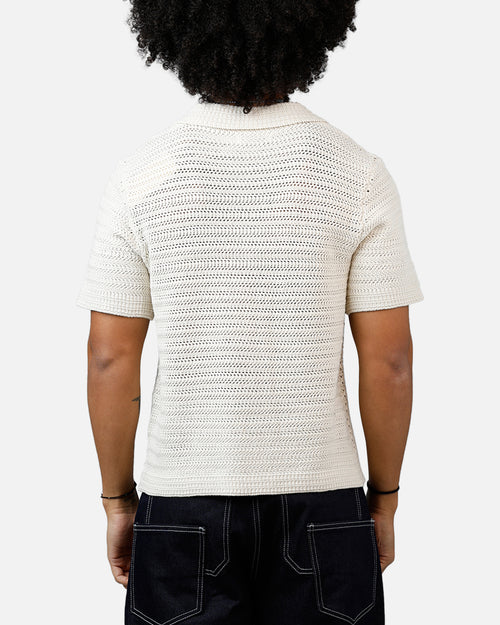 MNML Crochet Button Up Shirt Cream