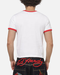 Ed Hardy Love Kills Slowly Ringer T-Shirt White