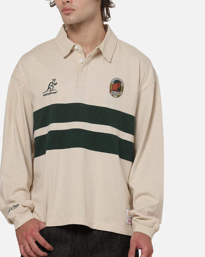Mitchell & Ness Wallabies Rugby Long Sleeve Polo Ivory