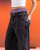 Ed Hardy Devil Wide Leg Denim Jeans Black