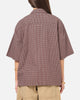 Carre Checkered Boxy Button Up Shirt Red Check