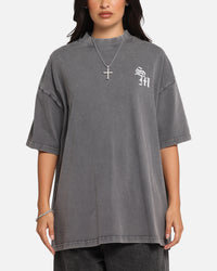 Saint Morta Redemption Mock Neck T-Shirt Washed Charcoal